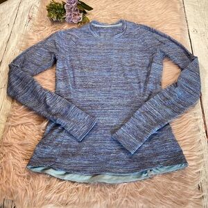Lululemon Runderful Long Sleeve Spacedye Camo Caspian Blue sz 8